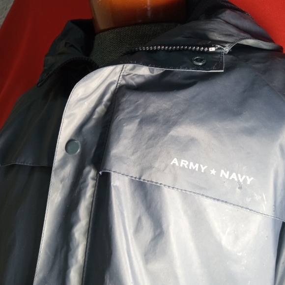 MENS ARMY NAVY RAIN COAT - Picture 5 of 6